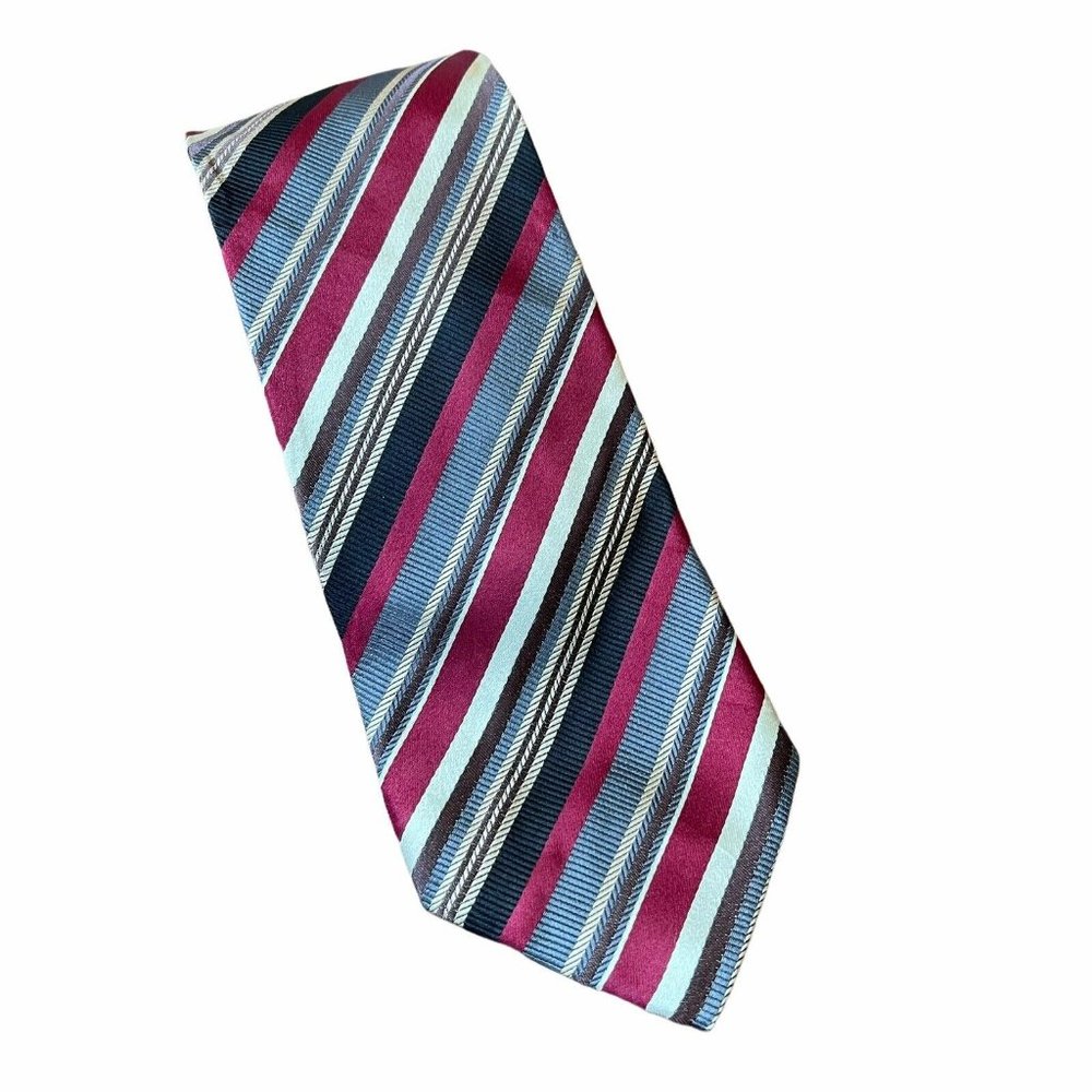 Peacock Mens 100% Silk Neck Tie Multicolor Striped